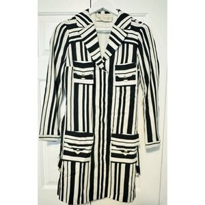 Vtg‎ Miss Mendessolle Black & White Striped Dress Girls Young Woman? P1007